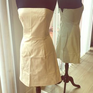 Theory strapless white Dress w/pockets